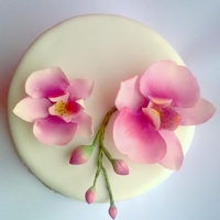 Birthday Cake With Orchids 