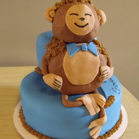 Monkey Cake Monkey Cake for a Baby Shower medium: cake/buttercream/fondant/rice krispies