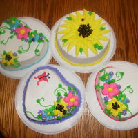 Springtime Cakes Had lots of colorful buttercream leftover and decided to put it to good use. Chocolate cake with cream cheese and mini choc chips. All...