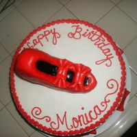 High Heel Cake My first try at making a high heel, made out of rkt covered in fondant. Cake was Red Velvet with cream cheese and mini choc chip filing....
