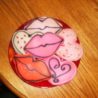 Valentine Cookies Sugar cookies decorated with a sugar icing.