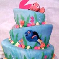 Nemo Cake Whimsical sea cake with fondant figurines and accents.