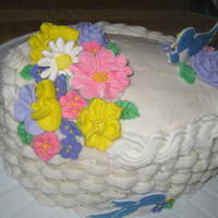 Final Cake For Final Cake Class RI flowers and basketweave technique