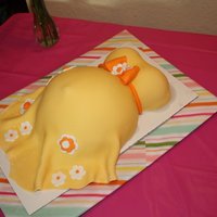 Belly Cake I made this cake for a belly casting party, It was pretty simple to make and thought it turned out pretty cute. I used a soccer ball pan...