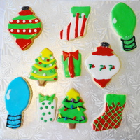 Christmas Cookies - First Batch Of 2010 Sugar cookies with corn syrup glaze. As most of you can probably tell, I used Karen's Cookies project ideas for the trees. I'm...