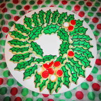 Sugar Cookie Wreath I saw this on the Wilton website and wanted to give it a try. I'm going to drop it off at our sister company in the morning, I hope...
