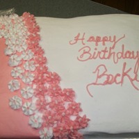 Pretty In Pink !/2 sheet marble cake with buttercream icing and decoration. Made for a coworkers birthday, this is the first "big" cake I have...