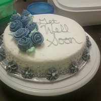 Get Well Soon This was for our last class in the Wilton Basic Course. We had to bring an iced cake to class and decorate there. We learned our ribbon...