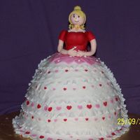 100_3915.jpg this was my daughters bday cake it was a large dolly varden tin choc muc cake and butter cream icing covered in RTR icing and all...