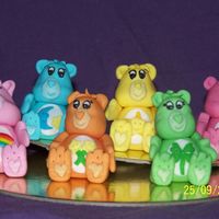 Care Bears heres my are bears they were for a cake but i changed my mind hehehe all hand made out of RTR icing thanks for looking and comments...
