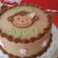 Monkey Baby Shower Piped baby monkey girl.