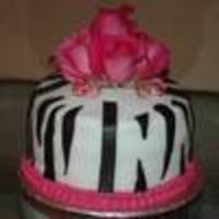 Zebra Cake First Fondant Cake, fondant was cracked. Need to make a better fondant