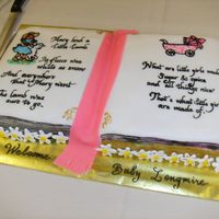Nursery Rhyme Cake Chocolate cake with white chocolate buttercream, covered in fondant. Images are airbrushed; lettering and "pages" were painted on...