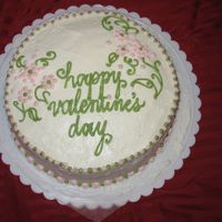 Valentine's Day Cake A simple message & decoration...trying out the moss green color gel, plus pink...