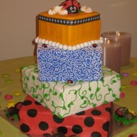 Ladybug Mother's Day Made this for our church's Mother's Day Luncheon. 4 different square layers of different flavors in an off center fashion with...