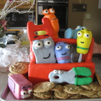 Handy Manny Rice Krispie Tool Box Handy Manny's Tool Box made of rice krispie covered in white chocolate and marshmallow fondant