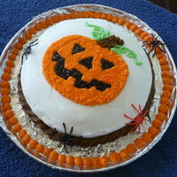 Happy Halloween! This is my first attempt at cake decorating during my second day of Wilton decorating class.