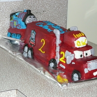 Mack And Thomas I mad Mack unlaoding thomas for my son who loves both very much, unfortunatly mycae was to soft so thomas;s bck fell off so at the party i...