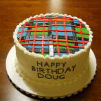 Plaid Cake Last minute Birthday cake for a Scotsman. The plaid could have been a lot neater with more time.