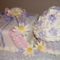 Cupcake And Gift Cake For A 3 Yr Old Girl,all Eatable 