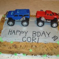 Tug A Truck Cake Tug a Truck CakeButtercream icing with crushed chocolate chipsFirst cake.