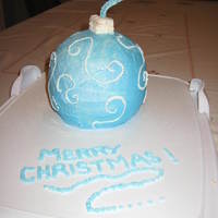 Christmas Ornament Cake Ornament cake. Buttercream Icing and pearl dust.