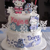 Winter Hello Kitty For my first posted picture, this was a cake for my two nieces. It is chocolate cake with buttercream icing and fondant overlay snowdrift,...