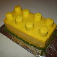 Lego Cake Chocolate mud cake, covered and filled with vanilla buttercream.