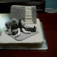 Laurel And Hardy Cake Monochrome Laurel and Hardy cake inspired by the music box scene from A Job Well Done.Chocolate and vanilla swirl cake covered in crusting...