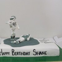 Chuck Bednarik Tackles Frank Gifford My husband (and myself) are HUGE Eagle fans! I made this cake for his birthday. It was a replica of the 1960 picture of Chuck Bendarik...