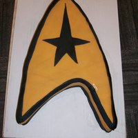 Star Trek This was a birthday cake for my Dad. He's a "Trekkie"! It is the original Star Trek symbol.