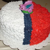 Pokeball Pokemon marble cake for 10 year olds birthday.