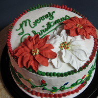 Christmas 2010 Buttercream. Royal Icing poinsettias