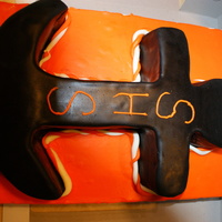 Swim Team Cake This is my first "real" cake. I made it for my daughters swim team banquet.