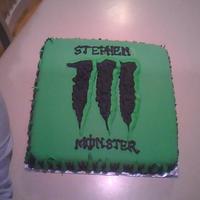 "monster" Logo Cake I messed up his name and fixed it the best I could. I thought it was spelled "Steven", it was "Stephen" butr its all...