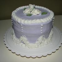 Practice Cake Was very hot & humid, seemed like the butter cream wanted to slid right off the cake