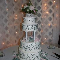 1St Wedding Cake This was what the bride wanted on the cake, and green to match her bridesmaids dresses. All buttercream. Flowers were added at the...