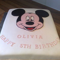 Mickey Mouse Another sheet cake with Mickey Mouse shapes cut out of fondant. A quick and easy cake to make