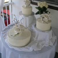 Buttercream Wedding Cake Combined effort with 2 of my pastry school friends.