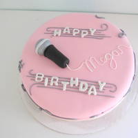Music Cake For Girl Made for a 8th year old birthday party. She loves to sing and pink!