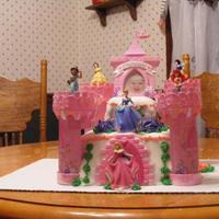 Princess Castle Cake This cake was interesting and the 1st of it's kind that I have ever made, Covered in fondant and also most flowers were made from...