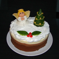 Christmas Cake THX for idea messyeater! Fondant decorations. Musse cake "Three chocolate"