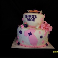 Baby Shower Cake, Pink And Purple Theme pink and purple theme baby shower cake
