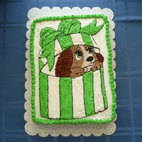 Lady And The Tramp Birthday Cake This is a half sheet cake. I freehanded the picture with a toothpick, copying one I found online and then piped on the frosting. My 3-year...