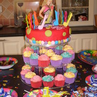 Hannah Montana Style Cake Bright colour fondont, with music shapes!!