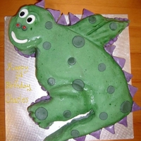 Dragon Or Dinorsaur Vanilla Maderia, covered in green and purple fondont