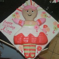 Ups A Daisy Cake Madeira cake with lots of different coloured fondont