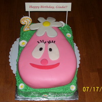 Yo Gabba Gabba- Foofa Cake My daughter loves the show Yo Gabba Gabba. Foofa is her favorite character. This is what I made for her birthday cake.