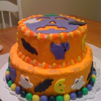 Halloween Cake This is my First two layer cake making with buttercream