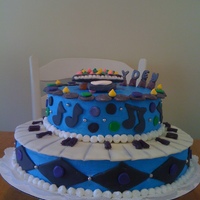 Birthday Cake This is the 2nd time for makeing a cake. It was a challenge but fun. It is all buttercream,except the piano is rkt and fondent/gumpaste. I...